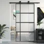 Tempered glass and black aluminum sliding door 102.5x205 cm by , Doors for the home - Ref: Foro24-155230, Price: 172,18 €, Di...