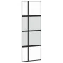 Tempered glass and black aluminum sliding door 76x205 cm by , Doors for the home - Ref: Foro24-155228, Price: 149,99 €, Disco...