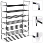 Shoe rack with 7 metal and black plastic shelves by vidaXL, Shoe racks and shoe organizers - Ref: Foro24-245627, Price: 34,36...