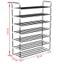 Shoe rack with 7 metal and black plastic shelves by vidaXL, Shoe racks and shoe organizers - Ref: Foro24-245627, Price: 34,36...