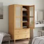 SENJA Schrank in Rattan-Kiefernholz-Optik braun 90x55x175 cm von , Kleiderschränke - Ref: Foro24-358034, Preis: 283,79 €, Rab...