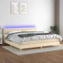 Boxspringbett mit Matratze und LED-Cremestoff 200x200 cm von , Betten und Lattenroste - Ref: Foro24-3133906, Preis: 625,04 €,...