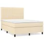 Box spring bed with cream fabric mattress 140x190 cm by , Beds and slatted bases - Ref: Foro24-3141934, Price: 524,27 €, Disc...