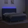 Box spring bed mattress and LED lights blue fabric 160x200 cm by , Beds and slatted bases - Ref: Foro24-3139051, Price: 570,1...