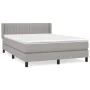 Box spring bed with light gray fabric mattress 140x200 cm by , Beds and slatted bases - Ref: Foro24-3129873, Price: 447,91 €,...