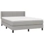 Box spring bed with light gray fabric mattress 140x200 cm by , Beds and slatted bases - Ref: Foro24-3129873, Price: 447,91 €,...