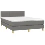 Boxspringbettmatratze und LED-Leuchten dunkelgrauer Stoff 140x200 cm von , Betten und Lattenroste - Ref: Foro24-3133878, Prei...