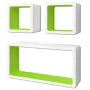 Floating wall shelves 3 pcs books/DVD MDF white green by vidaXL, Shelves and shelves - Ref: Foro24-242166, Price: 46,03 €, Di...