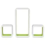 Floating wall shelves 3 pcs books/DVD MDF white green by vidaXL, Shelves and shelves - Ref: Foro24-242166, Price: 46,03 €, Di...