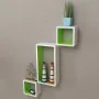 Floating wall shelves 3 pcs books/DVD MDF white green by vidaXL, Shelves and shelves - Ref: Foro24-242166, Price: 46,03 €, Di...