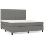 Box spring bed with dark gray fabric mattress 160x200 cm by , Beds and slatted bases - Ref: Foro24-3141946, Price: 551,13 €, ...