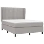 Box spring bed with light gray fabric mattress 140x190 cm by , Beds and slatted bases - Ref: Foro24-3128117, Price: 571,54 €,...