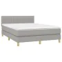 Boxspringbettmatratze und LED-Leuchten aus hellgrauem Stoff 140x200 cm von , Betten und Lattenroste - Ref: Foro24-3133877, Pr...