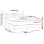 Boxspringbettmatratze und LED-Leuchten aus hellgrauem Stoff 140x200 cm von , Betten und Lattenroste - Ref: Foro24-3133877, Pr...