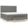 Box spring bed with dark gray fabric mattress 160x200 cm by , Beds and slatted bases - Ref: Foro24-3137246, Price: 594,78 €, ...