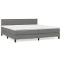 Box spring bed with dark gray fabric mattress 200x200 cm by , Beds and slatted bases - Ref: Foro24-3140242, Price: 608,28 €, ...