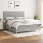 Box spring bed with light gray fabric mattress 160x200 cm by , Beds and slatted bases - Ref: Foro24-3142425, Price: 574,37 €,...