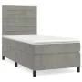 Box spring bed with light gray velvet mattress 80x200 cm by , Beds and slatted bases - Ref: Foro24-3143049, Price: 304,45 €, ...