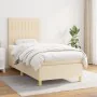 Box spring bed with cream fabric mattress 100x200 cm by , Beds and slatted bases - Ref: Foro24-3142478, Price: 389,61 €, Disc...