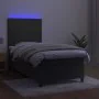 Boxspringbett mit Matratze und dunkelgrauem LED-Samt 100x200 cm von , Betten und Lattenroste - Ref: Foro24-3136108, Preis: 37...