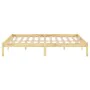 Solid pine wood bed frame 140x190 cm by , Beds and slatted bases - Ref: Foro24-809997, Price: 78,64 €, Discount: %