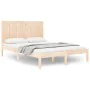 Solid pine wood bed frame 160x200 cm by , Beds and slatted bases - Ref: Foro24-3105740, Price: 165,15 €, Discount: %