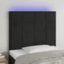 Cabecero con luces LED terciopelo negro 80x5x118/128 cm de , Cabeceros y pies de cama - Ref: Foro24-3122456, Precio: 67,61 €,...