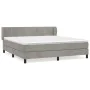 Boxspringbett mit hellgrauer Samtmatratze 160x200 cm von , Betten und Lattenroste - Ref: Foro24-3127499, Preis: 491,70 €, Rab...