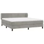 Boxspringbett mit hellgrauer Samtmatratze 160x200 cm von , Betten und Lattenroste - Ref: Foro24-3127499, Preis: 491,70 €, Rab...