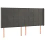 Dark gray velvet headboard with LED 163x16x118/128 cm by , Headboards and footboards - Ref: Foro24-3124103, Price: 140,18 €, ...