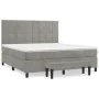 Boxspringbett mit hellgrauer Samtmatratze 160x200 cm von , Betten und Lattenroste - Ref: Foro24-3137851, Preis: 619,81 €, Rab...