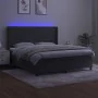 Box spring bed with mattress and LED dark gray velvet 160x200 cm by , Beds and slatted bases - Ref: Foro24-3139572, Price: 57...