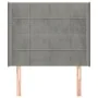 Headboard with light gray velvet ears 83x16x118/128 cm by , Headboards and footboards - Ref: Foro24-3119610, Price: 73,77 €, ...