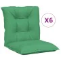 Garden chair cushion low backrest 6 pcs green fabric 100x50x7 cm by , Cushions for chairs and sofas - Ref: Foro24-314295, Pri...