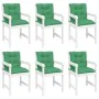 Garden chair cushion low backrest 6 pcs green fabric 100x50x7 cm by , Cushions for chairs and sofas - Ref: Foro24-314295, Pri...