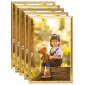 Wall collage photo frames 5 pcs golden MDF 42x59.4cm by , Photo frames - Ref: Foro24-332437, Price: 43,17 €, Discount: %