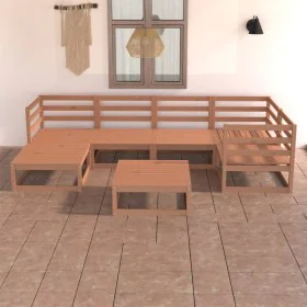 7-piece honey brown solid pine wood garden furniture by , Garden sets - Ref: Foro24-3075692, Price: 473,19 €, Discount: %