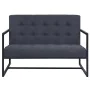 2-seater sofa with steel armrests and dark gray fabric by vidaXL, Sofas - Ref: Foro24-245525, Price: 167,29 €, Discount: %