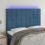 Headboard with LED lights dark blue velvet 144x5x118/128 cm by , Headboards and footboards - Ref: Foro24-3122476, Price: 118,...