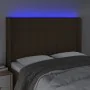 Headboard with LED in dark brown fabric 147x16x118/128 cm by , Headboards and footboards - Ref: Foro24-3124049, Price: 129,03...