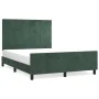 Dark green velvet bed frame with headboard 140x190 cm by , Beds and slatted bases - Ref: Foro24-3125754, Price: 233,47 €, Dis...