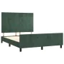 Dark green velvet bed frame with headboard 140x190 cm by , Beds and slatted bases - Ref: Foro24-3125754, Price: 233,47 €, Dis...