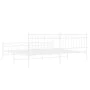 Metal bed frame with headboard and footboard white 193x203 cm by , Beds and slatted bases - Ref: Foro24-373764, Price: 120,23...