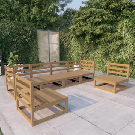 Garden furniture 6 pieces honey brown solid pine wood by , Garden sets - Ref: Foro24-3075402, Price: 403,90 €, Discount: %