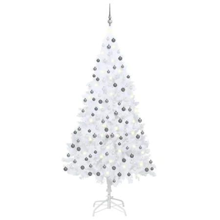 Beleuchteter Weihnachtsbaum mit Lichtern und Kugeln weiß 240 cm von , Weihnachtsbäume - Ref: Foro24-3077715, Preis: 146,40 €,...