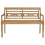 Batavia solid teak wood bench with gray cushion 150 cm by , garden benches - Ref: Foro24-3062182, Price: 292,71 €, Discount: %