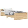 Sonoma oak plywood bed frame 90x190 cm by , Beds and slatted bases - Ref: Foro24-835941, Price: 86,99 €, Discount: %