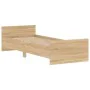 Sonoma oak engineered wood bed frame 75x190 cm by , Beds and slatted bases - Ref: Foro24-835948, Price: 76,16 €, Discount: %