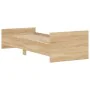 Sonoma oak engineered wood bed frame 75x190 cm by , Beds and slatted bases - Ref: Foro24-835948, Price: 76,16 €, Discount: %