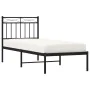 Bed frame with black metal headboard 80x200 cm by , Beds and slatted bases - Ref: Foro24-373682, Price: 63,55 €, Discount: %